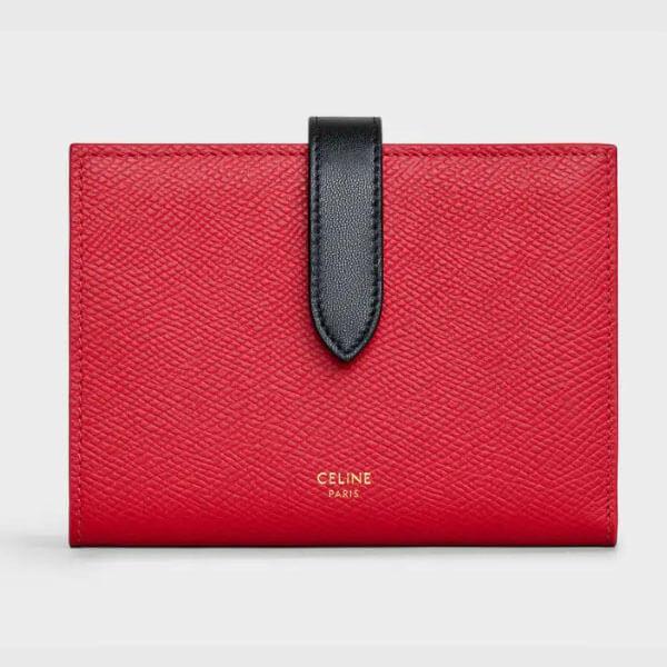 【CELINE】コピーミディアムストラップウォレット グレイン 10B643BRU